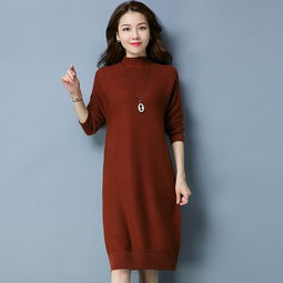 純色甜美高領套頭2018年冬季長袖中長款修身年輕女款針織衫顯瘦甜美時尚